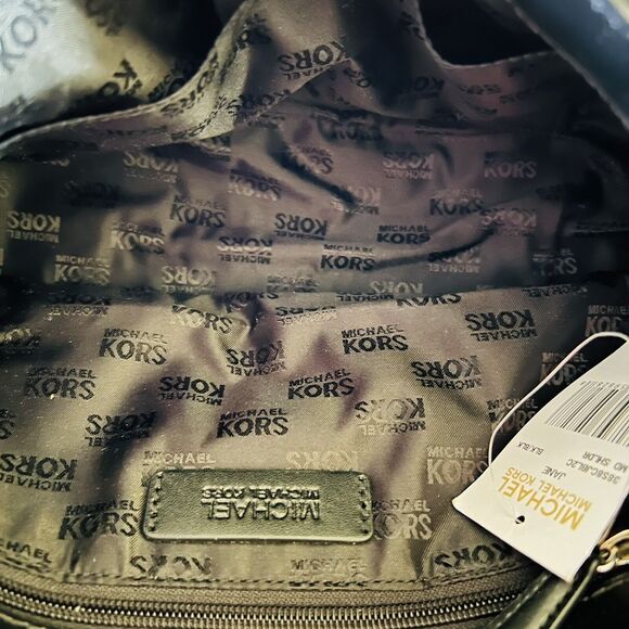 MICHAEL KORS Jane Black Nylon Leather Medium Shoulder Bag - Picture 10 of 12